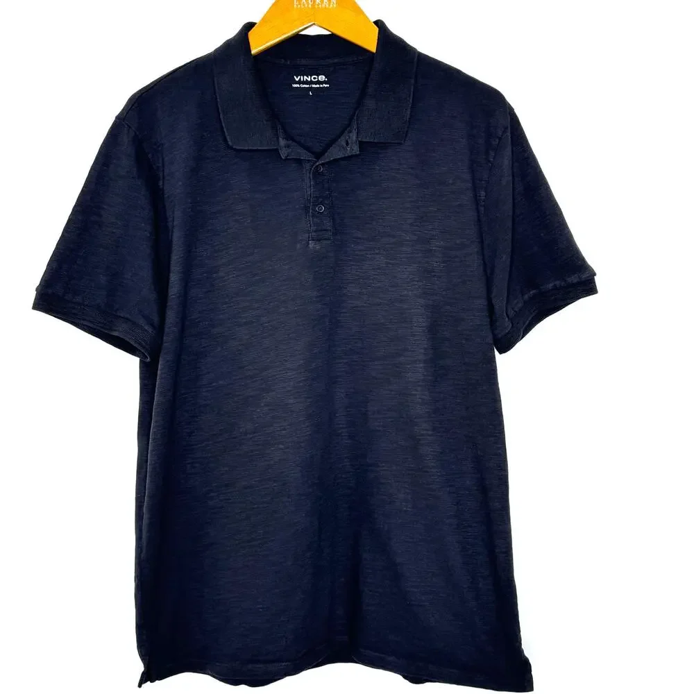 Vince Cotton 3 Button Collared Polo Shirt